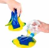 Іграшкова маса для ліплення Genio Kids м'яльницю-жмялка 2 в 1, жовтий з синім, 500 г (SLI06) - Pampik - 6