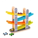 Дерев'яний швидкісний спуск Ecotoys з машинками (SAWT093-3) - Pampik - 2
