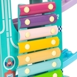 Дерев'яний швидкісний спуск Ecotoys з машинками і ксилофоном (ME115) - Pampik - 5