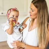 Іграшка-прорізувач для зубів BabyOno, ортодонтичний, жовтий з червоним (486) - Pampik - 5