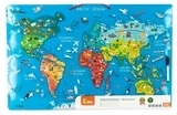Пазл магнитный Viga Toys Карта мира с маркерной доской, на английском (44508EN) - Pampik - 2