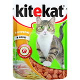 Влажный корм для взрослых кошек Kitekat Курица в соусе, 100 г - Pampik