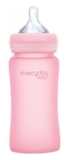 Скляна пляшка для годування Everyday Baby із силіконовим захистом, 240 мл, м'ятний (10227) - Pampik - 2