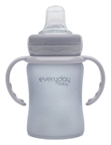 Скляний дитячий поїльник Everyday Baby з силіконовим захистом, 150 мл, світло-сірий (10311) - Pampik - 2