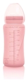 Стеклянная бутылочка Everyday Baby с трубочкой для питья и силиконовой защитой, 240 мл, розовый (10384) - Pampik - 4