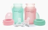 Скляна пляшка для годування Everyday Baby із силіконовим захистом, 150 мл, м'ятний (10207) - Pampik - 4