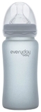 Скляна пляшка для годування Everyday Baby із силіконовим захистом, 240 мл, рожевий (10228) - Pampik