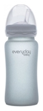 Скляна пляшка Everyday Baby з трубочкою для пиття і силіконовим захистом, 240 мл, світло-сірий (10387) - Pampik