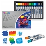 Карандаши пастельные Colorino Рremium Artist, на масляной основе, круглые, в пластиковом контейнере, 12 цветов (65702PTR) - Pampik - 2