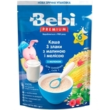 Молочна каша Bebi Premium 3 злаки з малиною та мелісою, 200 г - Pampik