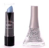 Набор косметики Lucky Помада, меняющая цвет на розовый, лак серебряный с блестками - Pampik