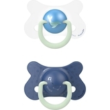 Пустышка силиконовая Suavinex Кит, 4-18 мес., ночная, синий, 2 шт. (307007) - Pampik
