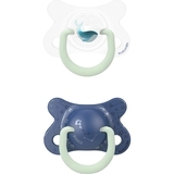 Пустушка силіконова Suavinex Кіт, 18+ міс., нічна, синій, 2 шт. (307011) - Pampik