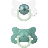 Пустушка силіконова Suavinex Ведмідь, 4-18 міс., нічна, зелений, 2 шт. (307008) - Pampik