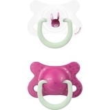 Пустушка силіконова Suavinex Зайчик, 2-4 міс., нічна, рожевий, 2 шт. (307003) - Pampik