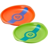 Набор термочувствительных тарелок Munchkin White Hot, 2 шт, зеленый и оранжевый (012104.021) - Pampik