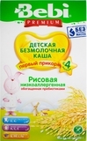 Безмолочна низькоалергенна каша Bebi Premium рисова з пребіотиками, 200 г - Pampik