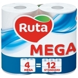 Двошаровий туалетний папір Ruta Classic, 4 рулони, білий - Pampik