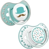 Пустушка силіконова динамічна Lovi Retro baby, 0-3 міс., 2 шт., блакитний (22/803boy) - Pampik - 2