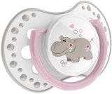 Силиконовая динамическая пустышка Lovi Night & Day Бегемотики, 3-6 мес., 2 шт. (22/810girl) - Pampik - 2