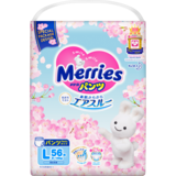 Подгузники-трусики Merries Sakura L (9-14 кг), 56 шт. - Pampik