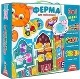 Развивающая игра 3 в 1 "Ферма" (укр) Vladi Toys, укр - Pampik