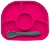 Набор силиконовых тарелок и ложек BBluv Yumi, розовый (B0153-P) - Pampik