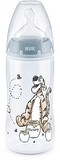 Бутылочка пластиковая 300 мл, соска из силикона, Тигр синяя NUK - Pampik