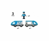 Пасажирський поїзд експрес з машиністом Brio, на батарейках, для дерев'яної залізниці, 3 елементи - Pampik - 3