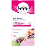 Віскові смужки Veet Easy-Gelwax для нормальної шкіри, 12 шт. - Pampik