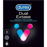 Презервативи латексні із силіконовим мастилом Durex Dual Extase, рельєфні з анестетиком, 3 шт. - Pampik - 6