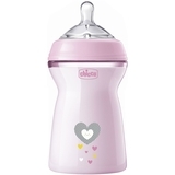 Бутылочка для кормления Chicco Natural Feeling Color, 330 мл, 6+, розовый (81335.10) - Pampik