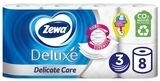 Уцінка. Тришаровий туалетний папір Zewa Deluxe Delicate Care, білий, 8 рулонів