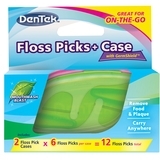 Набір DenTek Флосс-зубочистки + Дорожній футляр, 12 флосс-зубочистки, 2 футляри - Pampik