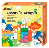 Набор для творчества Avenir Динозавры, восковые мелки, 12 цветов (BTS216014) - Pampik