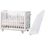 Набір: Дитяче ліжечко Верес Манхеттен, білий з сірим + Дитячий матрац Eurosleep Kiddy Super Cocos, 120х60 см, білий - Pampik