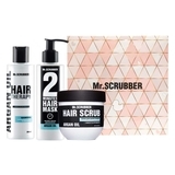 Подарунковий набір Mr.Scrubber з аргановим маслом Блиск і сила (250 г+200 мл+200 мл) - Pampik