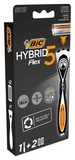Станок для бритья BIC Flex 5 Hibrid с 2 сменными картриджами, мужской (3086123644922) - Pampik