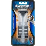 Система для бритья Super-Max Hi Flo System R+4, 3 лезвия + 8 картриджей - Pampik