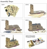 3D Пазл CubicFun National Geographic Нотр-Дам-де-Парі, 128 елементів (DS0986h) - Pampik - 7