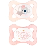 Силиконовая симметричная пустышка Canpol babies Mini, 0-2 мес., 2 шт., розовая (23/910_pin) - Pampik