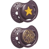Динамичная силиконовая пустышка Lovi Stardust, 18+ мес, фиолетовый, 2 шт. - Pampik