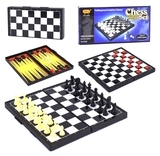 Набір 3 в 1 Chen Le шашки, шахи та нарди (3038) - Pampik