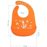 Силіконовий нагрудник Baboo, від 4 місяців, помаранчевий (90445) - Pampik - 5