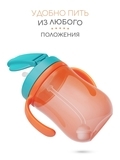 Чашка-непроливайка с трубочкой Baboo, 6+ месяцев, 300 мл, оранжевый (90602) - Pampik - 2