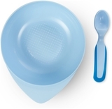 Тарелочка глубокая Baboo с крышкой и ложечкой, 6+ месяцев, синий (90594) - Pampik - 3