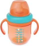 Чашка-непроливайка з силіконовим носиком Baboo, 6+ місяців, 200 мл, помаранчевий (90599) - Pampik - 3