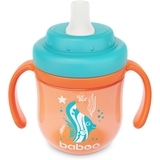 Чашка-непроливайка з силіконовим носиком Baboo, 6+ місяців, 200 мл, помаранчевий (90599) - Pampik