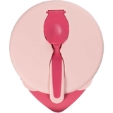 Тарелочка глубокая Baboo с крышкой и ложечкой, 6+ месяцев, розовый (90592) - Pampik