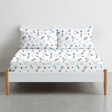 Простирадло на гумці Cosas, ранфорс, 120х60х10 см, білий з блакитним - Pampik - 4